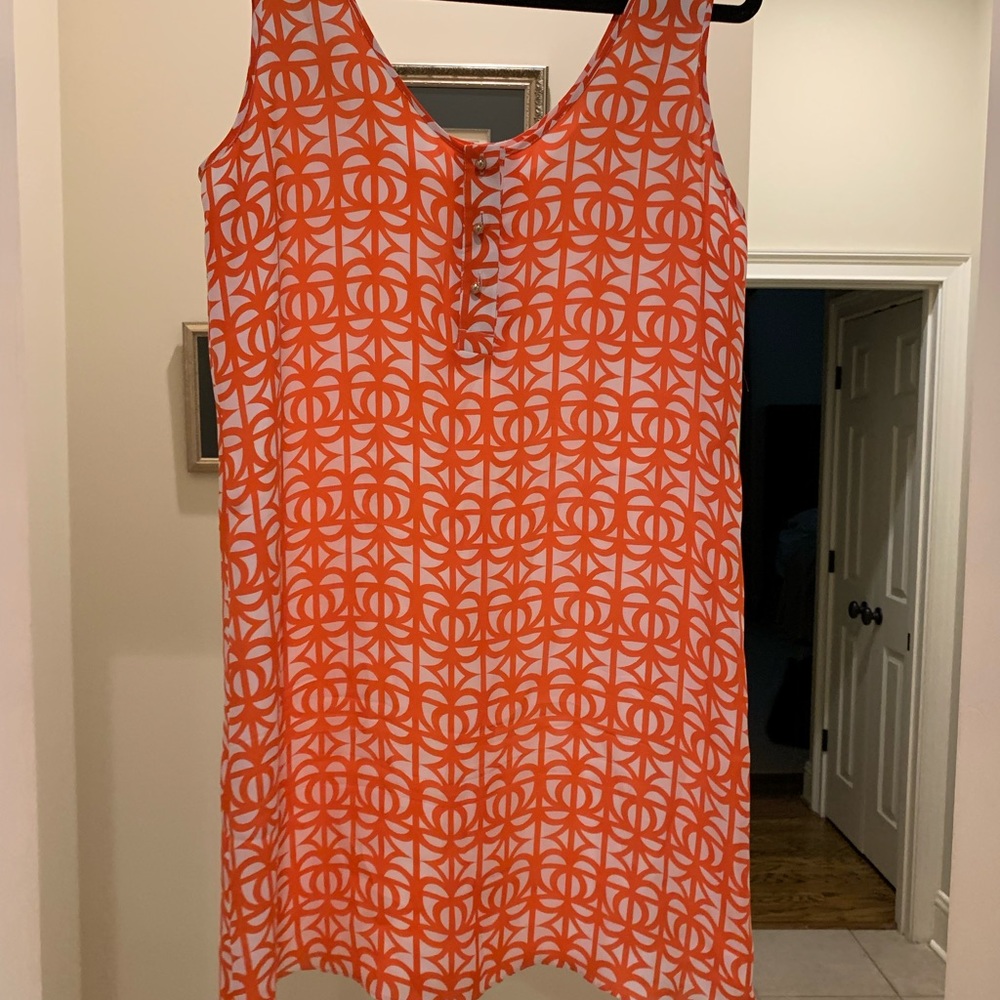 Annie griffin orange and white dress size med